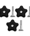 Upgrade Your Lawn Mower With This 3 Pack Durable Black Handle Knob Kit Made For Easy Bolt Replacement And Snug Plastic Grip Hardware Perfect For Snow Blowers And Garden Repair Needs. 3 black plastic mower handle knobs with bolts