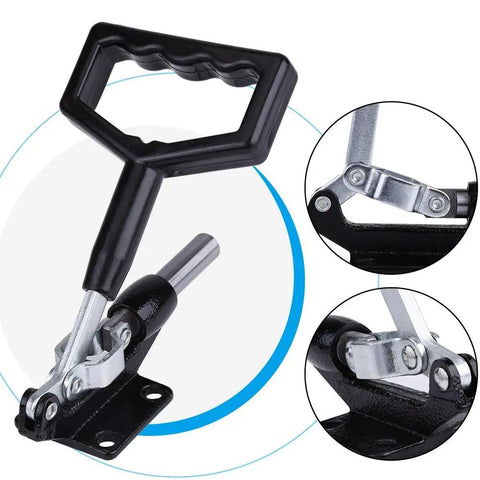 Rock Solid Carbon Steel Heat Press Handle Replacement Fixture with Quick Clamping Lever, 386kg grip for sublimation machines.