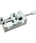 Super Cool Mini Drill Press Vise With Rubber Soft Jaws For Aluminum Alloy Woodworking Projects That Make Your Workshop Setup Smarter And Super Handy, silver aluminum construction view.