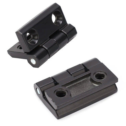 Zinc Alloy Door Switch Hinge With Double Spring, black, screw mount, 39x40mm, heavy duty for quiet smooth cabinet closures.