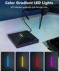 External CD DVD Drive For Laptop With USB 3.0 High Speed, 4 USB Ports And 2 SD TF Card Slots, Plug And Play, Backward Compatible With USB 2.0, Reads 8x DVD And 24x CD, Ultra Portable Multi Port Optical Drive with color gradient LED light