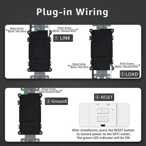 Top Shelf Low Profile Gfci Outlet Fifty Pack With Glowing Status Lights And All Weather Cover Plate For Home Renovation Jobs wiring diagram.