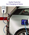 Plug In Kilowatt Watt Meter For Home Energy Monitoring connected to car charger at home