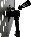 Close-up of Folding Music Stand Portable With One Step Setup And Tool Free Height Adjustment Thickened Steel Frame adjustment knob.