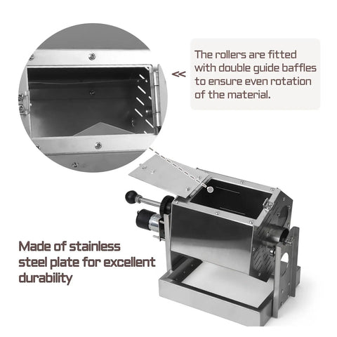 Top Shelf Compact Coffee Roaster Rocking Dual Gas And Electric Ceramic Heating for even roasting with stainless steel design