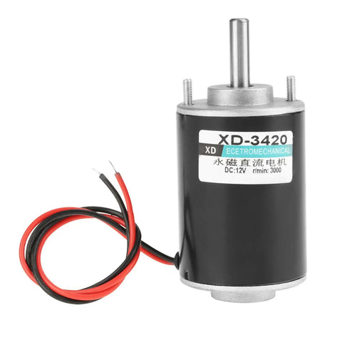 Hella Quiet High Speed DC Electric Motor XD Series with wires, ideal for precision bench cutting and mechanical projects.