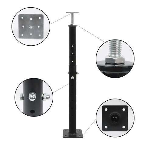 Adjustable Floor Jacks 19 To 35 Inches For Leveling Beams Decks Crawl Spaces And Basements Heavy Duty Steel Support Posts 4 Pack