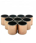 Ten Pack Of SF1 Self Lubricating Bushings 20Mm X 15Mm Oilless Sleeves, copper color, shown in a round arrangement.