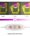 Pom Purin Neon Sign LED Light 3D Wall Art Cute Cartoon Dog Lamp Decor with dimmable brightness controller.