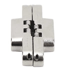 Mini Zinc Alloy Cross Hidden Hinge Set For 180 Degree Swing Doors And Cabinets front view, durable invisible hinge