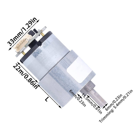 Compact 12V DC Gear Motor With Encoder Micro Geared Motor For Forward And Reverse Motion 20 RPM Low Voltage Drive