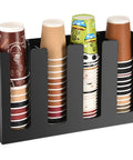 Disposable Coffee Cup Dispenser Organizer With Four Compartments Acrylic Cup Lid Sleeve Holder for coffee shop or kitchen