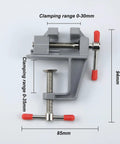 Mini Jeweler Table Clamp For Jewelry Making And Electronics Craft Projects Portable Bench Vise with dimensions and ranges shown
