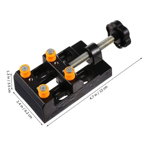 Metal vise from Hand Drill Kit For Jewelry Making And Woodworking Rotary Drill With Twist Bits Vise And PCB Drill Bits For Crafting And Model Making