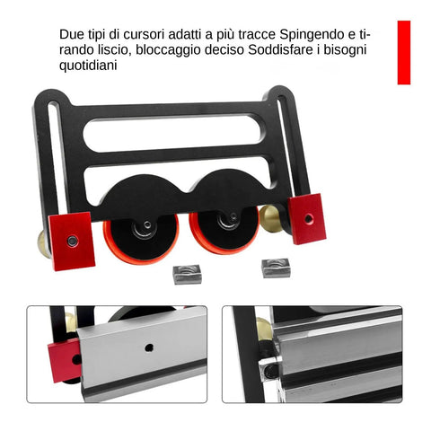 Killer Table Saw Featherboard With Rust Resistant Aluminum Body And Friction Free Bearing Rollers for smooth lumber tracking.