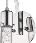 Close-up of Mount and Bubble Glass Detail, Modern Matte Black LED Wall Sconce With Bubble Glass, Indoor Vanity Light for Bathrooms