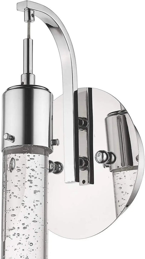 Close-up of Mount and Bubble Glass Detail, Modern Matte Black LED Wall Sconce With Bubble Glass, Indoor Vanity Light for Bathrooms