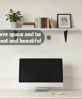 Beefy Heavy Duty Metal Floating Shelf Brackets 5x6 Inch Black L Shaped Wall Mount Supports under computer desk