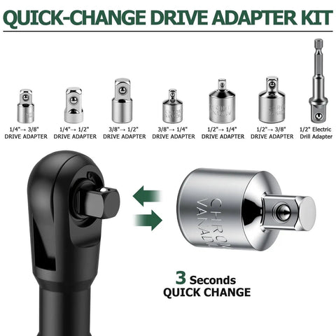 1/2 Inch Offset Extension Wrench Impact Ratchet Bar An Absolute Bad Boy For Snatching Sneaky Nuts Fast Heavy Duty Socket Extender with adapters