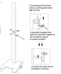 Assembly instructions for Floor Standing Docking Station For V15 Detect And V11 Series Cordless Vacuum Cleaners, Five Hook Metal Bracket Organizer.