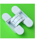 Adjustable Zinc Alloy Invisible Concealed Door Hinge For A Sleek Lowkey Profile Look, shown on green background