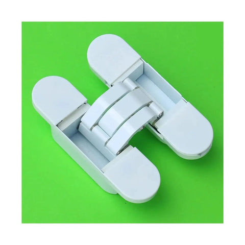 Adjustable Zinc Alloy Invisible Concealed Door Hinge For A Sleek Lowkey Profile Look, shown on green background