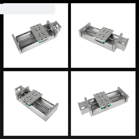 Heavy Duty CNC Linear Guide Motion Actuator Table With 150mm Width 200mm Rail Beefed Up Load Bearing Capacity Includes Limit Switch Travel 500mm For Precise Automated Positioning And Smooth Linear Movement shown from multiple angles