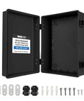 Extra Large Waterproof Outdoor Junction Box With Hinged Panel Cover, Weatherproof IP65 Electrical Enclosure, 16x12x7.2 inches, ABS plastic