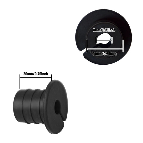 Cable Grommet Routing Kit For 3/4 Inch Wall Hole With Silicone Cable Pass And Anti Slip Grommets, close-up with measurements