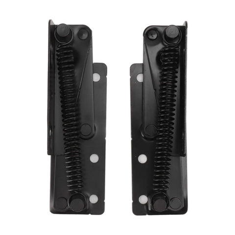 80-degree foldable cabinet hinge pair in black steel for high load capacity with smooth action and rust-resistant design