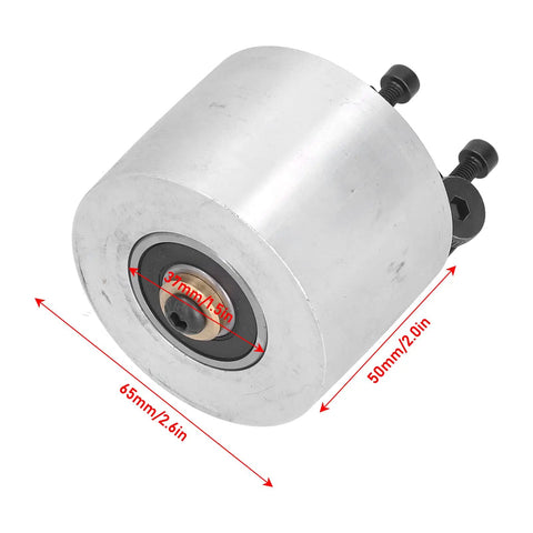 All Purpose Aluminum Alloy Belt Grinder Tracking Wheel 50mm, 65mm, designed for heavy duty woodworking and pipe polishing.