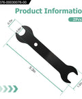 Two Pack Pro Grade Replacement Grinder Wrench Set For Popular Die Grinders, dimensions shown, black steel wrench.