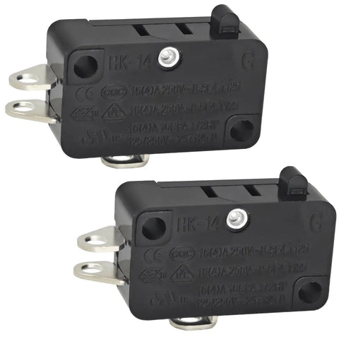 Top Shelf Solid 2 Pack V3-19M Snap Action Switch Replacement Microswitch With Round Pin Plunger Actuator SPDT 15 Amp 125 Volt AC
