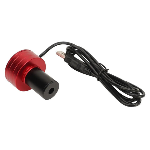 Red electronic eyepiece camera for telescopes with USB 2.0 and 1920x1080 HD video super crisp lunar imaging, cable attached.