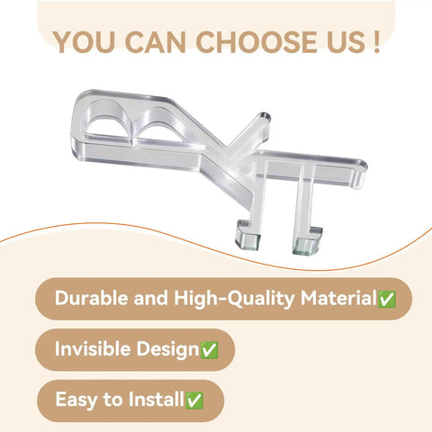 Clear Hidden Channel Valance Clips 1-7/8 Inch Set Of 22 For Wood And Faux Wood Blinds, detailed view of durable plastic clip.