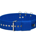 Heavy Duty Nylon Work Belt For Jobsite Grind Adjustable Waist Band Fits 28 To 35 Inches, blue with steel clips and grommets.