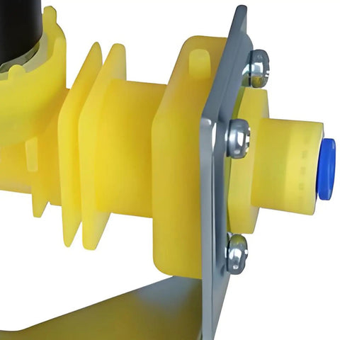 Ice Machine Water Inlet Assembly Replacement Part 000008486 With Solenoid Component And Hardware Kit For Maintenance Checks DIY Ready Durable Easy Install Replacement For Ice Makers And Ice Machines, yellow plastic close-up