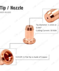 Copper nozzle for Electrode Tip Standoff For 62204 Plasma Cutter Torch Kit Pack Of 24 Replacement Consumables