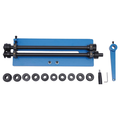 Heavy Duty Bead Roller For Sheet Metal Fabrication, Manual Beading Tool With 12 Dies, 19.29 Inch Throat Depth, Stand Included