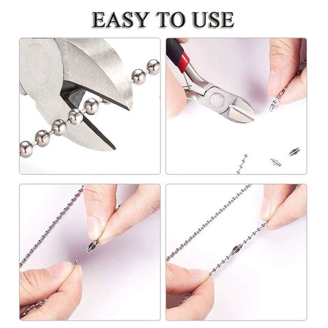 80 Pieces Stainless Steel Ball Chain Connectors Clasp Set For Beaded Ball Chains Fits 1.6mm 2.0mm 2.4mm And 3.2mm Chains