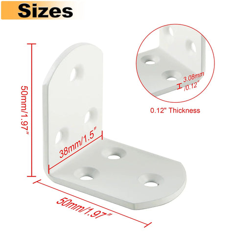 Built Like A Tank White L Brackets 4 Pack Heavy Duty Stainless Steel Corner Shelf Supports For Wood Furniture Rustproof Metal Hardware With Smooth Burr Free Edges Quick Install