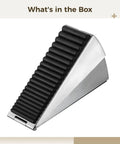 Pop Up Zinc Alloy Door Stopper Wedge With Anti Slip Ribbed Rubber Contact Surface Adjustable Height From 1.85 To 3.1 Inches No Drill Install