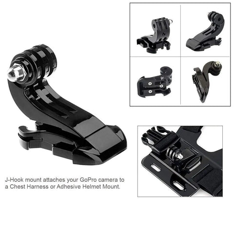 J-Hook mount part of All In One Universal Action Camera Head Strap And Chest Harness Mount Kit For GoPro And Most Sports Cams.