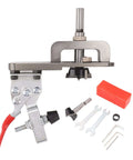 35mm secret hinge boring jig kit in aluminum alloy with red clamp and included bits and wrenches