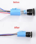 Wiring setup of 19mm Latching Pushbutton Switch With Dope Blue 12V LED Power Symbol 1NO 1NC SPDT On Off Waterproof Toggle Switch
