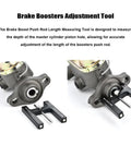 Go To Brake Booster Push Rod Adjustment Tool And Master Cylinder Length Gauge For A Precise Braking Pedal Feel Fits Most Boosters With Adjustable Pins Magnetic Ends For Easy Depth Checks And Setup, black anodized aluminum tool on master cylinder