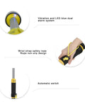 Waterproof Handheld Pulse Induction Metal Detector With Pinpointer Probe showing vibration and LED alarm with wrist strap and switch