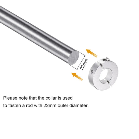 2 Pack Double Split Shaft Collar For 22mm Shaft Set Screw Clamp On rod with 22mm outer diameter