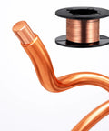 Two Pack 0.1mm Enameled Copper Solder Wire for PCB and Cell Phone Motherboard Repair High Conductivity Soldering Wire showcasing spool and copper detail.