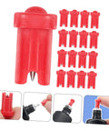 100 Pack Precision Eyelash Glue Bottle Nozzle Pins Anti Clog Plastic Tips Fits Standard Cosmetic Bottles, red nozzles for glue management.